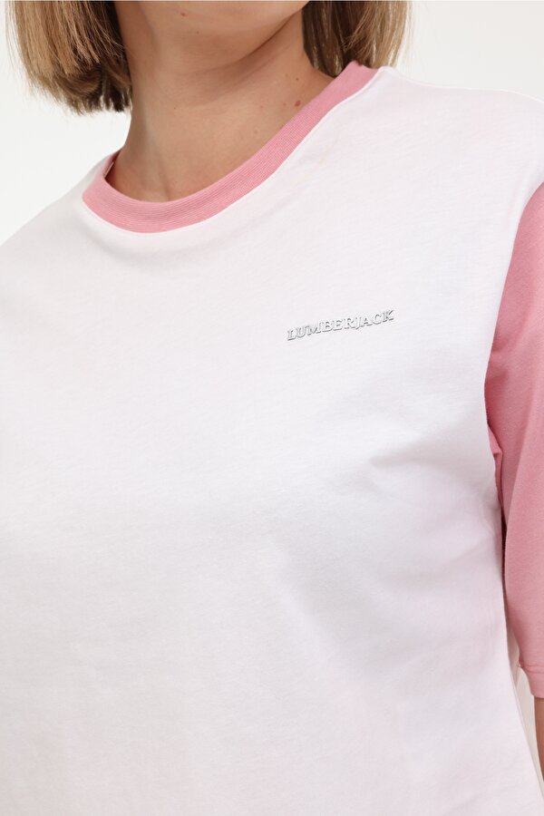 Lumberjack WL ANNABEL 11CK1235 4FX PASTEL PEMBE Kadın Kısa Kol T-Shirt