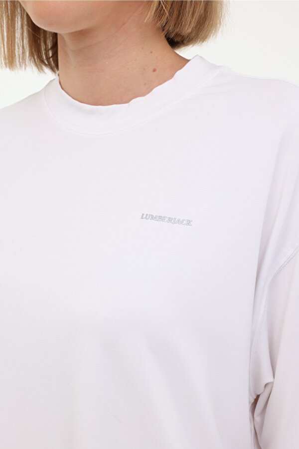 Lumberjack WL BAMB 11BMB-004 5FX Ekru Kadın Kısa Kol T-Shirt