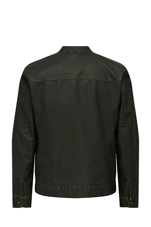 Only&Sons ONSMIKE PU RACER JACKET O Siyah Erkek Ceket
