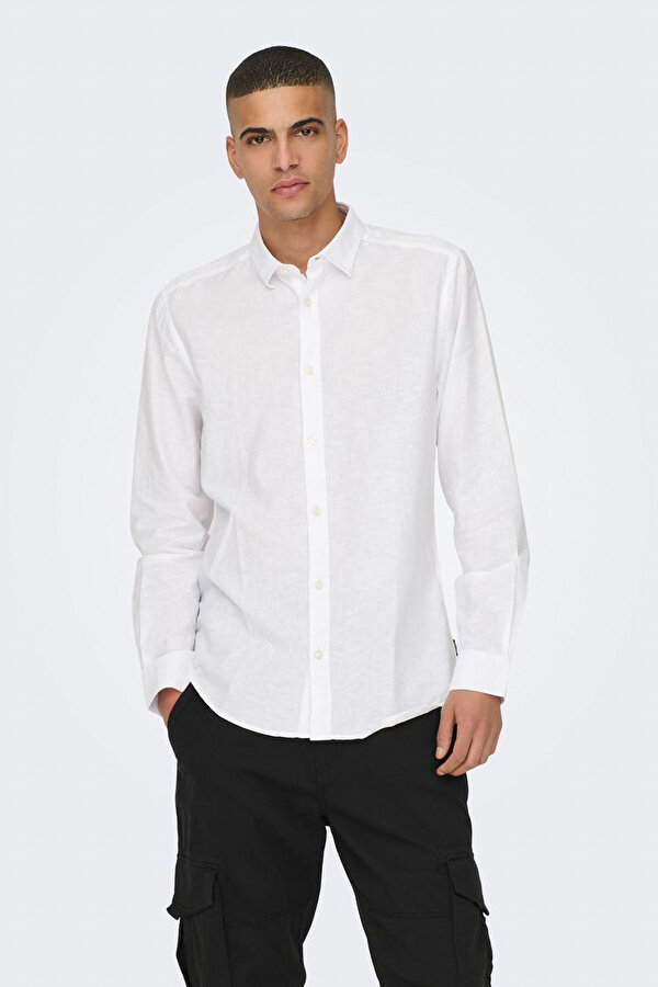 Only&Sons ONSCAIDEN LIFE LS SOLID L Beyaz Erkek Gömlek