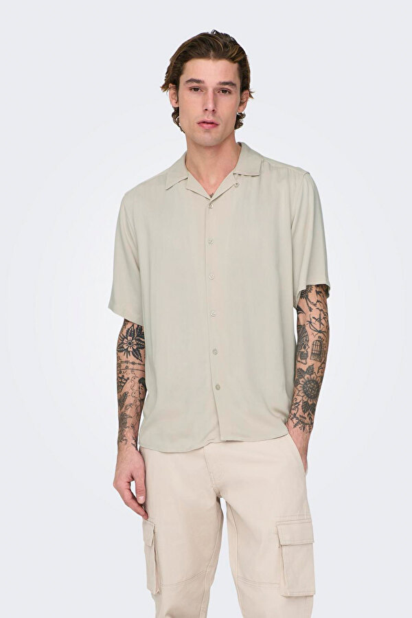 Only&Sons ONSDASH LIFE REG VISC RES Kahverengi Erkek Gömlek