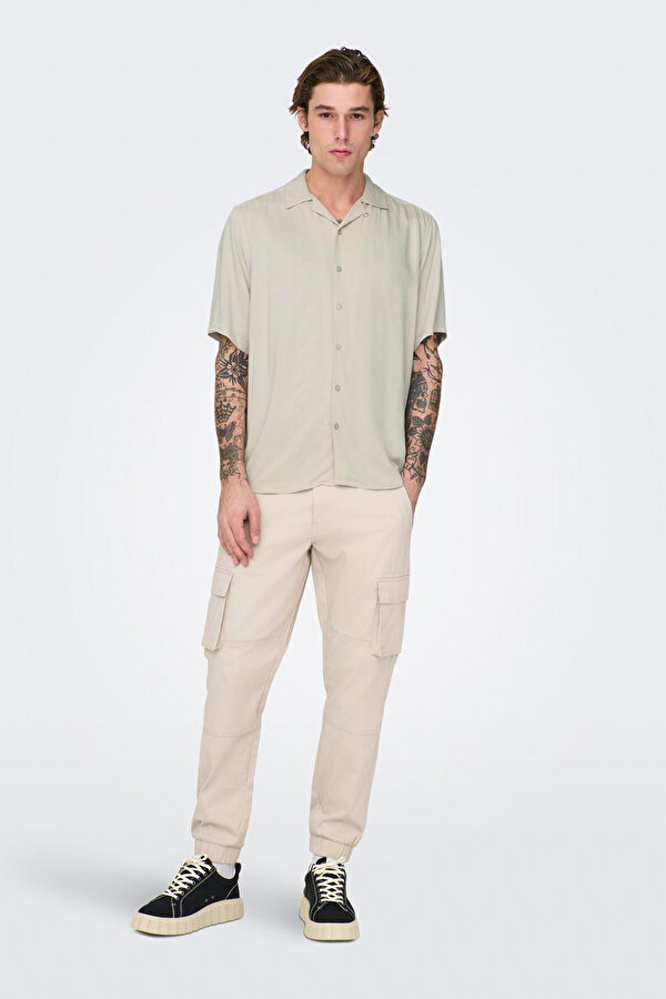 Only&Sons ONSDASH LIFE REG VISC RES Kahverengi Erkek Gömlek