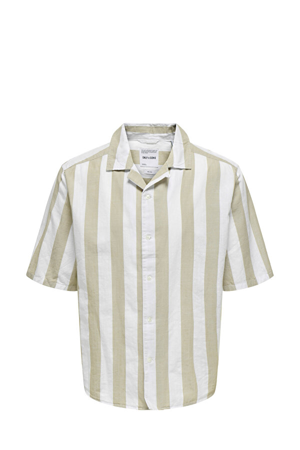 Only&Sons ONSTES RLX CTN SLUB STRIP Kahverengi Erkek Gömlek