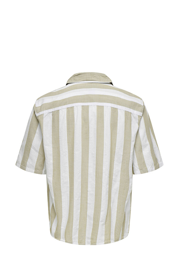 Only&Sons ONSTES RLX CTN SLUB STRIP Kahverengi Erkek Gömlek