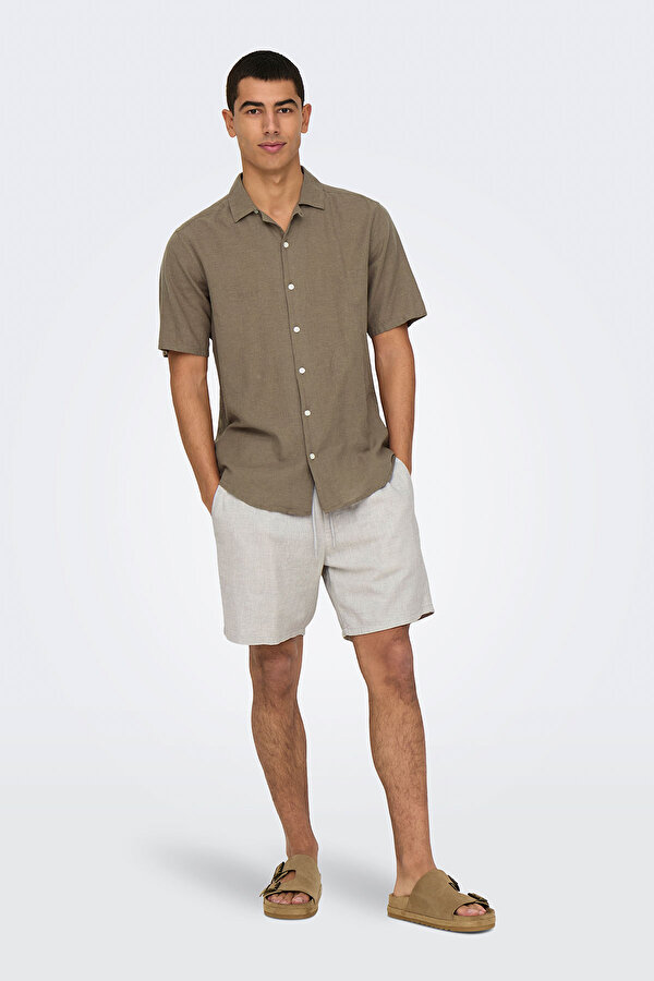 Only&Sons ONSCAIDEN LIFE SS SOLID R Kahverengi Erkek Gömlek