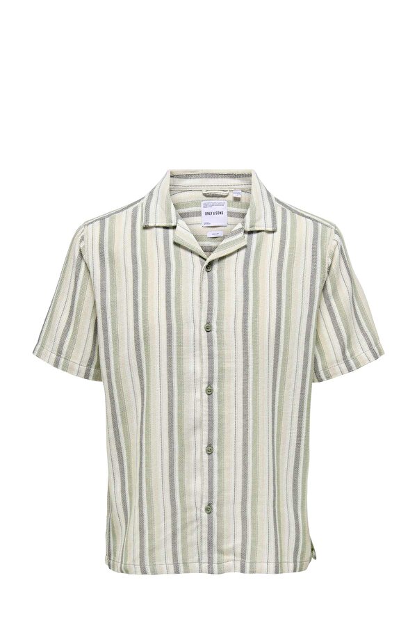 Only&Sons ONSTREV LIFE REG STRIPE S Yeşil Erkek Gömlek