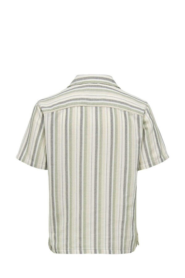 Only&Sons ONSTREV LIFE REG STRIPE S Yeşil Erkek Gömlek