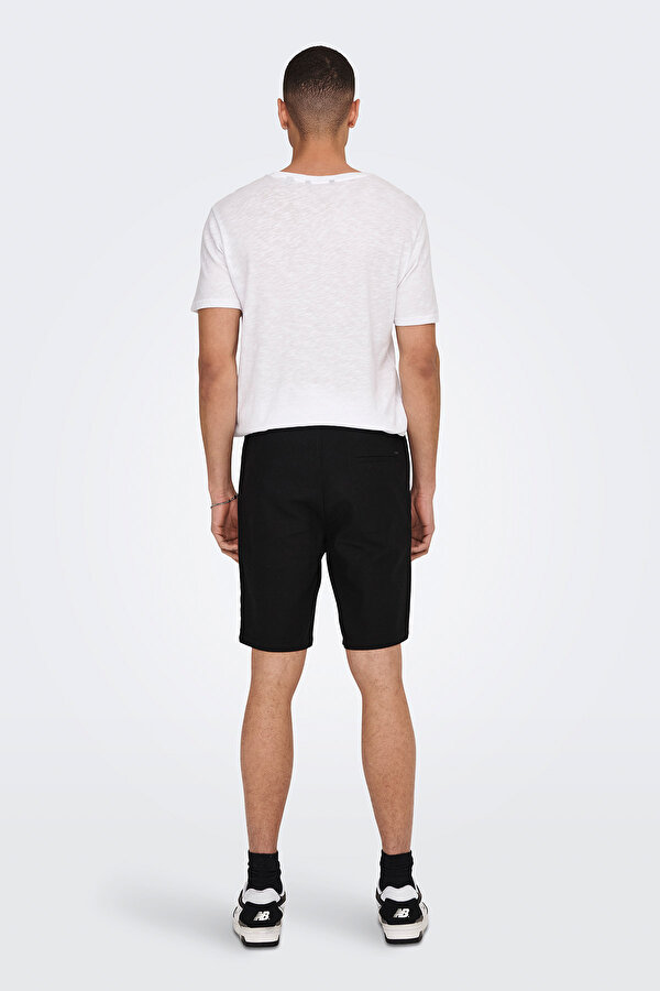 Only&Sons ONSLINUS 0007 COT LIN SHO Siyah Erkek Şort