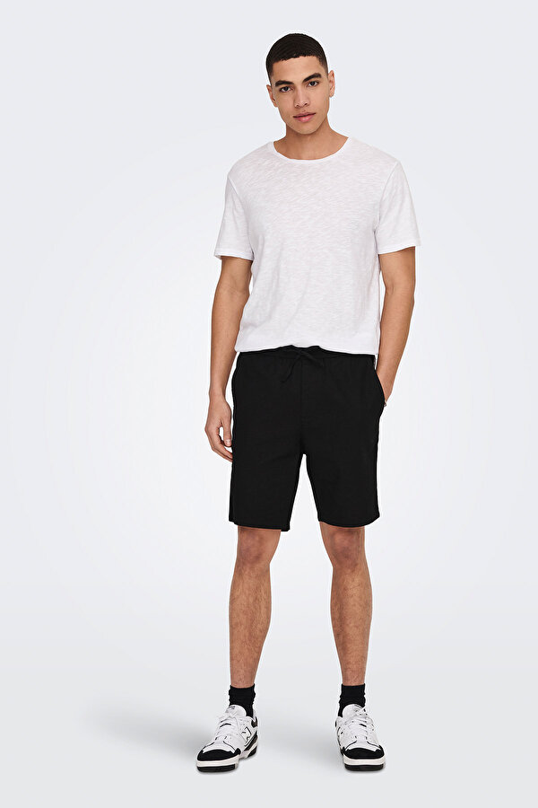 Only&Sons ONSLINUS 0007 COT LIN SHO Siyah Erkek Şort