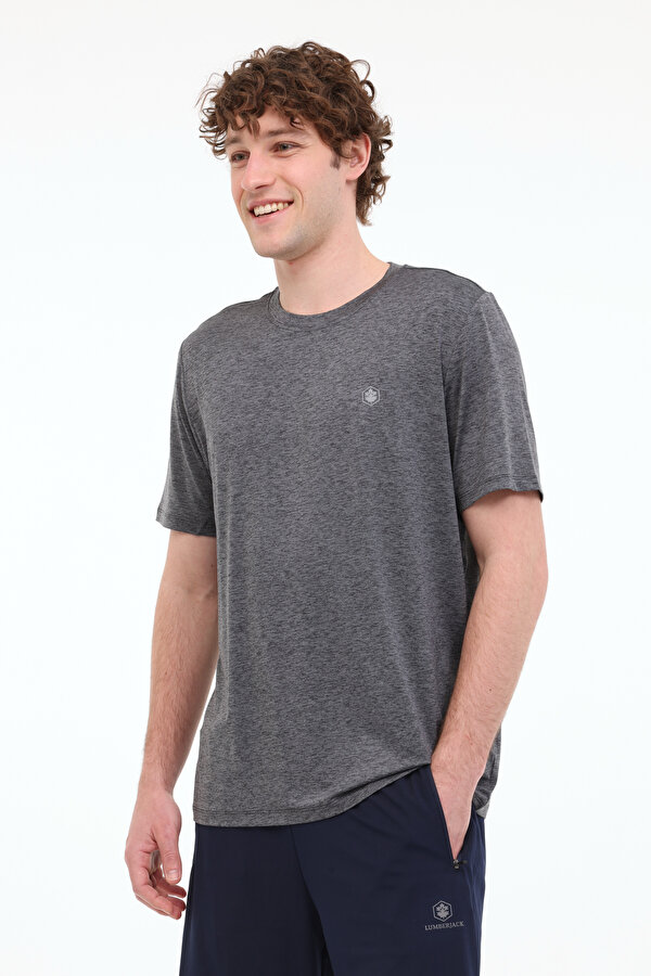 Lumberjack ML TED 11C-PRF3006 5FX SIYAH MELANJ Erkek Kısa Kol T-Shirt