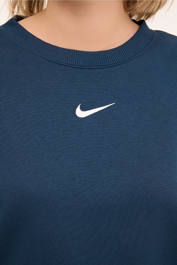 Nike W NSW PHNX FLC OS CREW Mavi Kadın Uzun Kol T-Shirt
