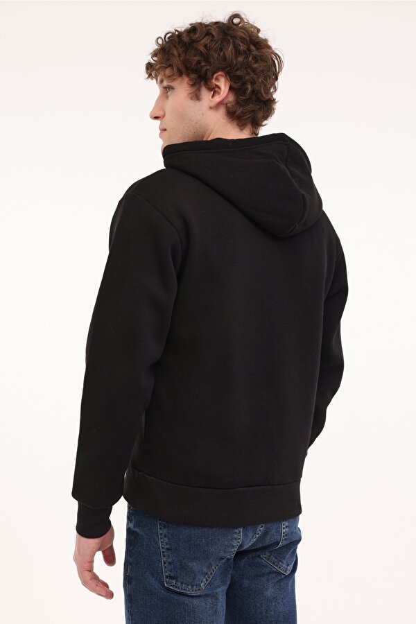 Mavi MAVİ LOGO FERMUARLI KAPÜŞ Siyah Erkek Fermuarlı Sweatshirt