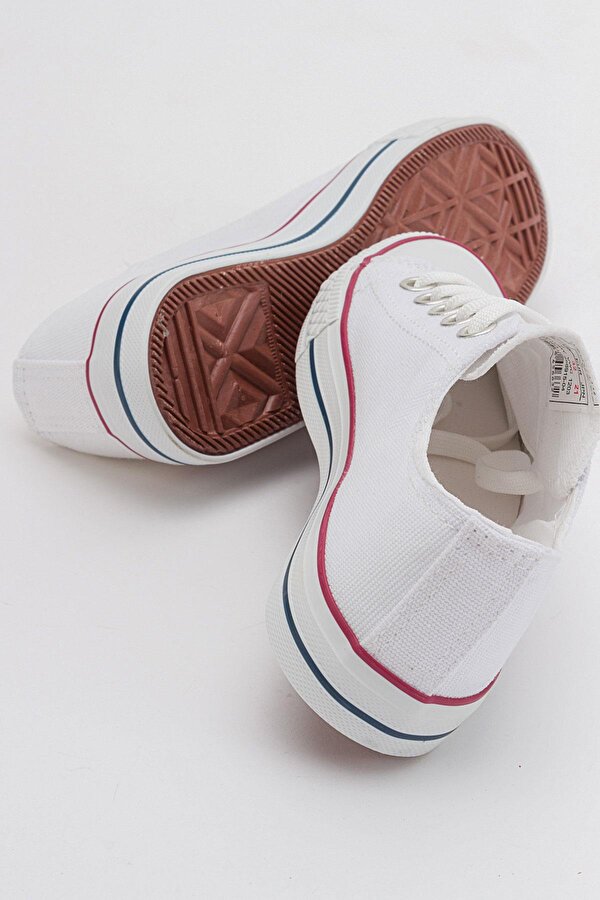 Ccway Keten Çocuk Spor Ayakkabı 31-35 BEYAZ