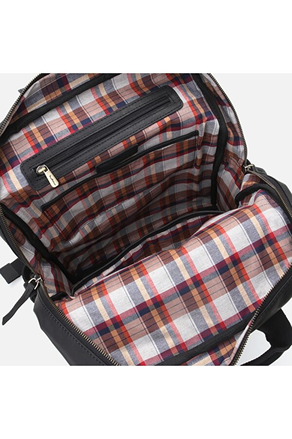 Hotiç Hakiki Deri Siyah Erkek Sırt Çantası