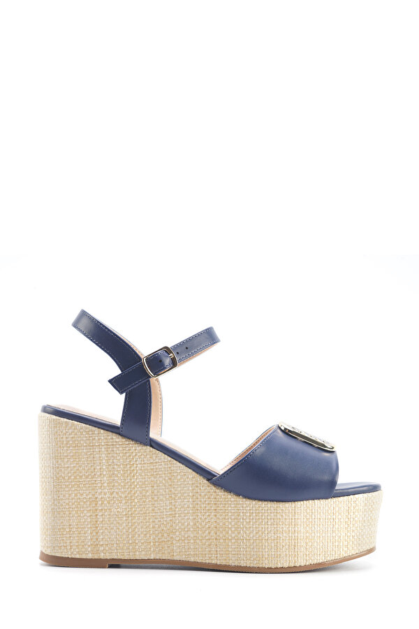 Nine West MONNI 5FX Lacivert Kadın Dolgu Topuk Sandalet