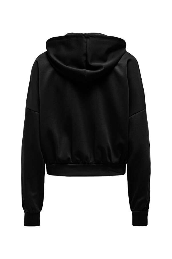 Only ONLALINA LIFE L/S ZIP HOO Siyah Kadın Fermuarlı Sweatshirt