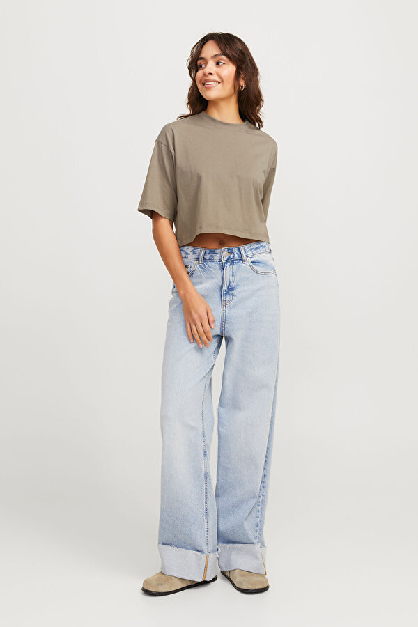 Jjxx JXANDREA LOOSE SSTEE JRS Bej Kadın Kısa Kol T-Shirt