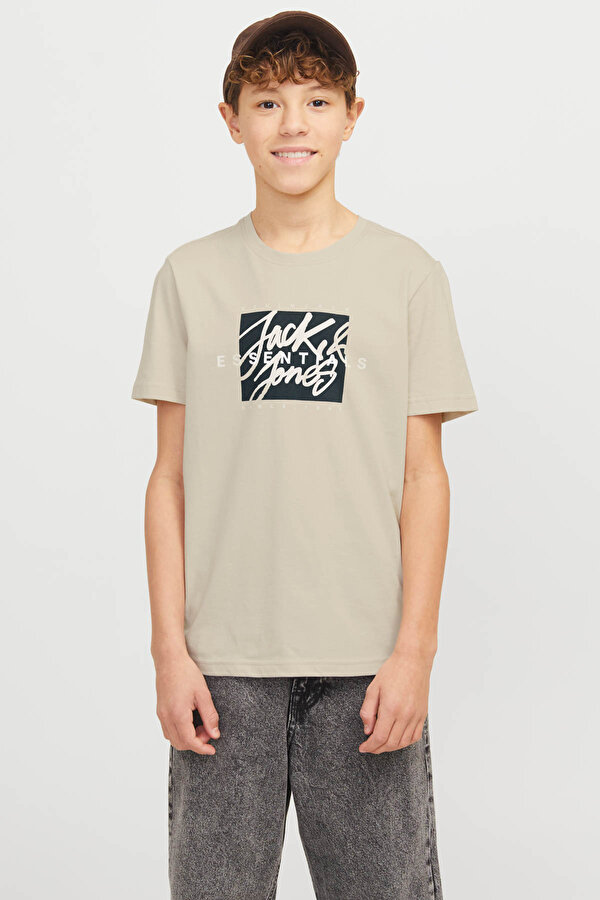 Jack & Jones JJCOLTON TEE SS Bej Erkek Çocuk Kısa Kol T-Shirt