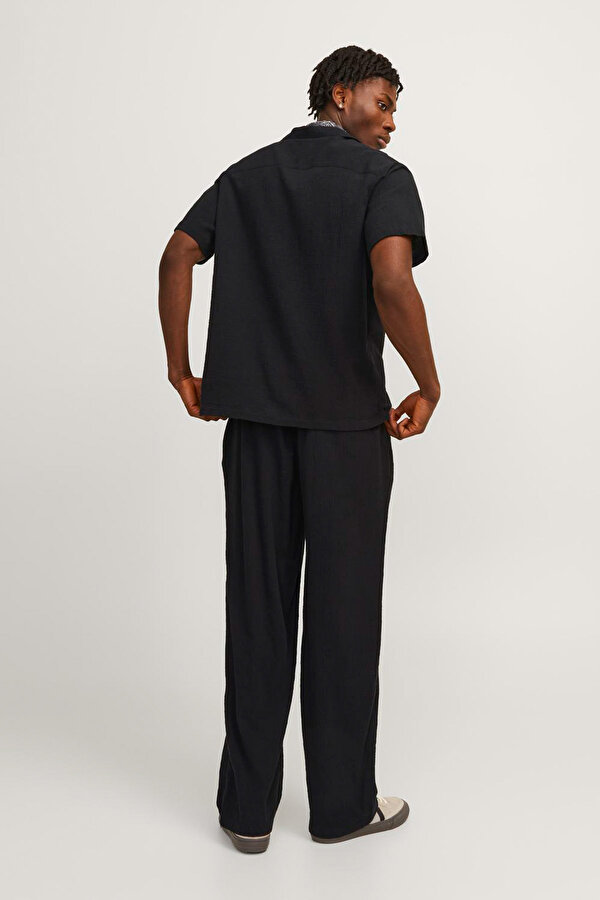 Jack & Jones JORLUKE CRINKLE RESORT Siyah Erkek Gömlek