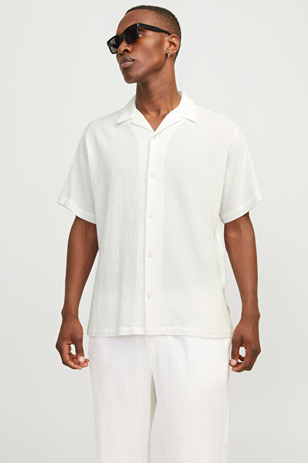 Jack & Jones JORLUKE CRINKLE RESORT Beyaz Erkek Gömlek