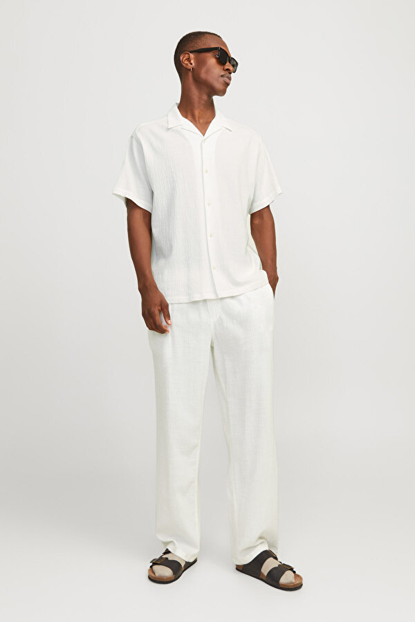 Jack & Jones JORLUKE CRINKLE RESORT Beyaz Erkek Gömlek