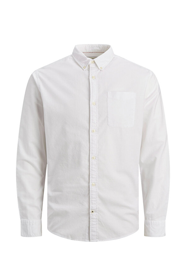 Jack & Jones JJEOXFORD SHIRT LS NOOS Beyaz Erkek Gömlek