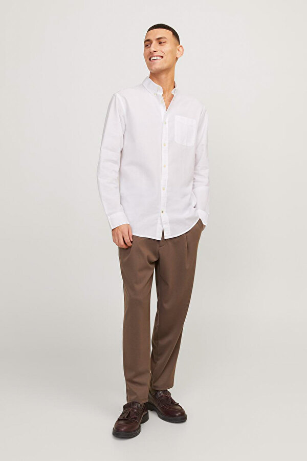 Jack & Jones JJEOXFORD SHIRT LS NOOS Beyaz Erkek Gömlek