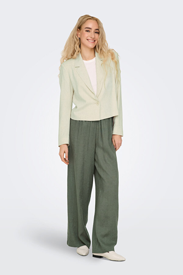 Only ONLTOKYO LIFE HW LINEN BL Yeşil Kadın Pantolon
