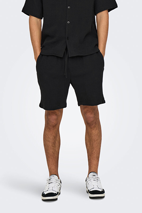 Only&Sons ONSTEL-PAS 0158 SHORTS Siyah Erkek Şort