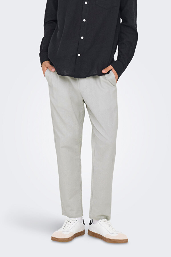 Only&Sons ONSLINUS CROP 0007 COT LI Gri Erkek Pantolon