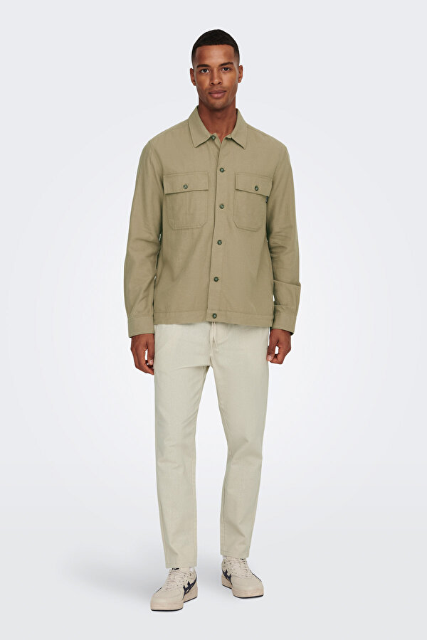 Only&Sons ONSLINUS CROP 0007 COT LI Kahverengi Erkek Pantolon