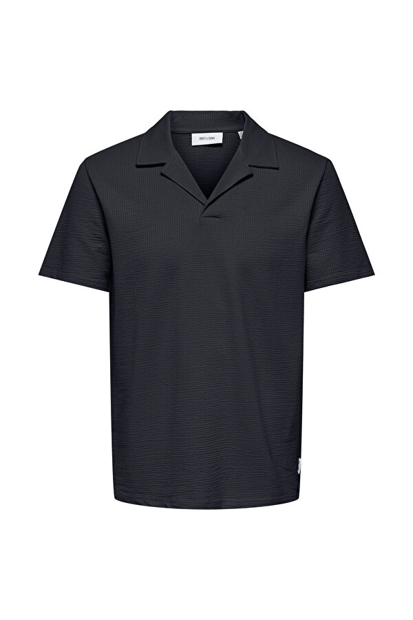 Only&Sons ONSKIAN REG SEERSUCKER RE Lacivert Erkek Kısa Kol T-Shirt