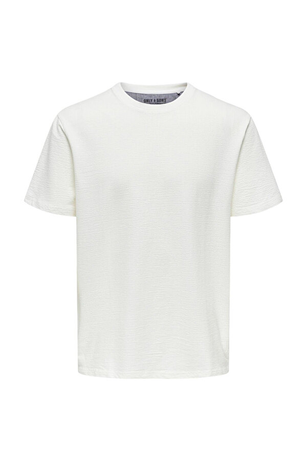 Only&Sons ONSKIAN LIFE REG SEERSUCK Gri Erkek Kısa Kol T-Shirt