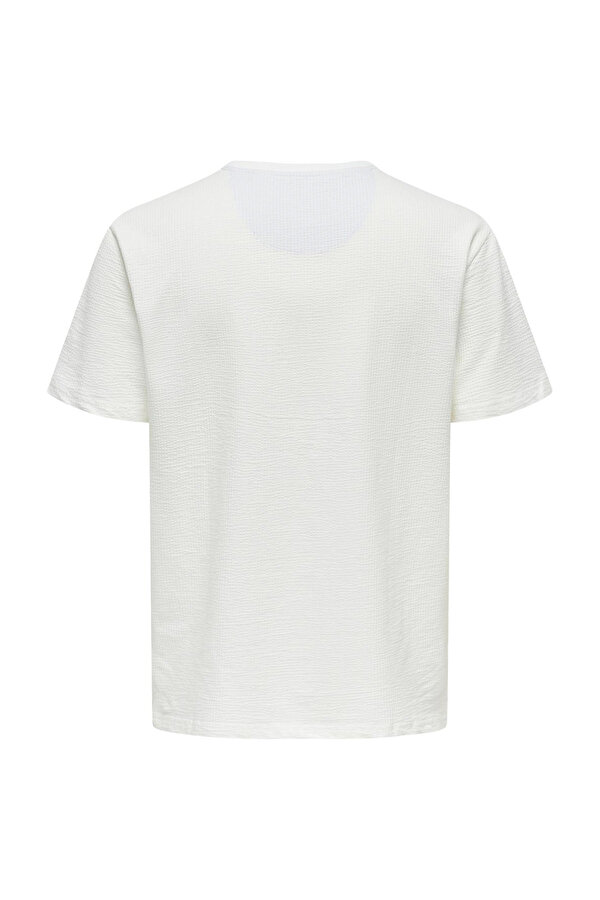 Only&Sons ONSKIAN LIFE REG SEERSUCK Gri Erkek Kısa Kol T-Shirt