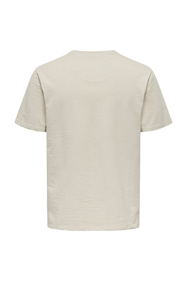 Only&Sons ONSKIAN LIFE REG SEERSUCK Kahverengi Erkek Kısa Kol T-Shirt