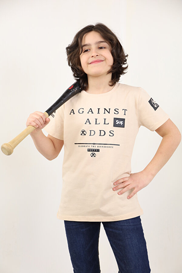 Toontoy Kids Toontoy Erkek Çocuk Agaınst All  Baskılı Tişört