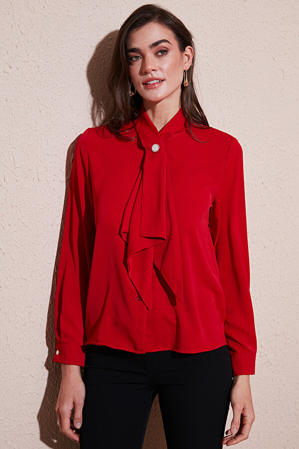 Lela Bayan Gömlek 611GO00333 KIRMIZI