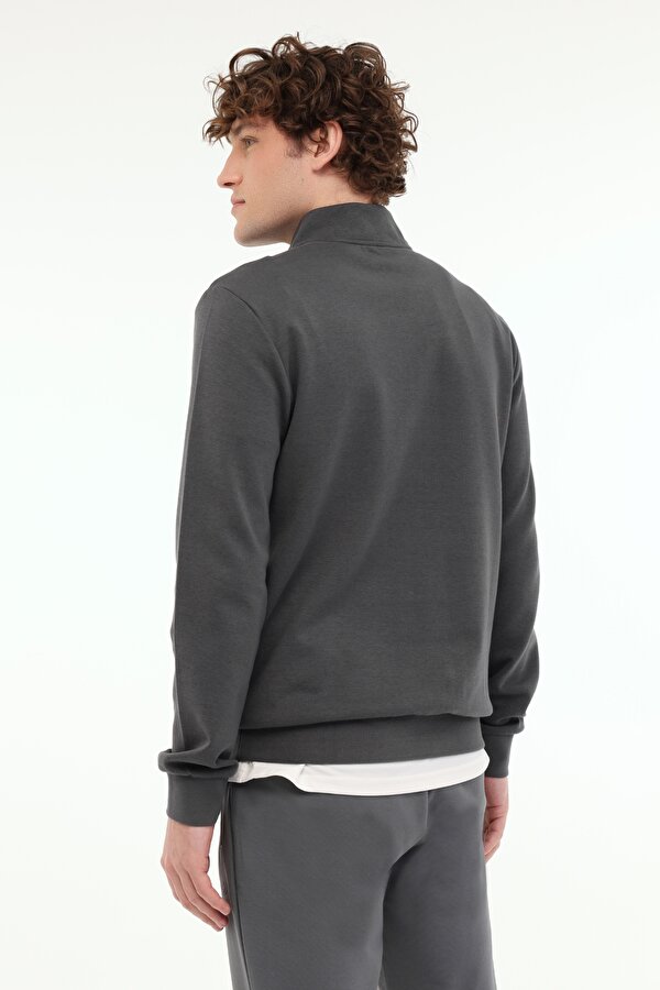 Lumberjack MB BS47 HZIP SW 5FX Gri Erkek Sweatshirt