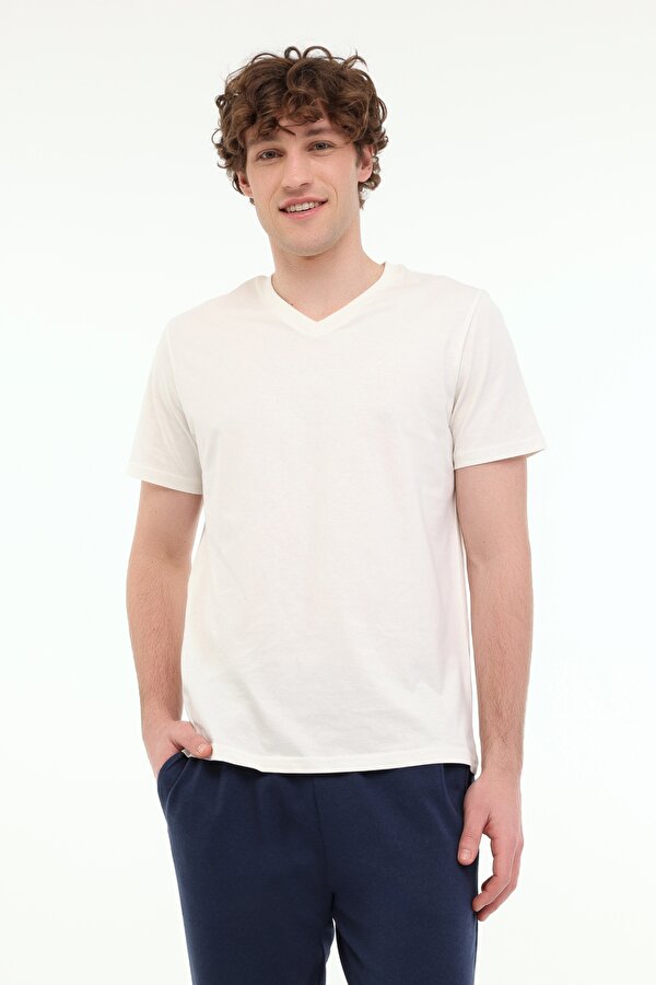 Kinetix MB PAM V 11SN221 5FX Beyaz Erkek Kısa Kol T-Shirt