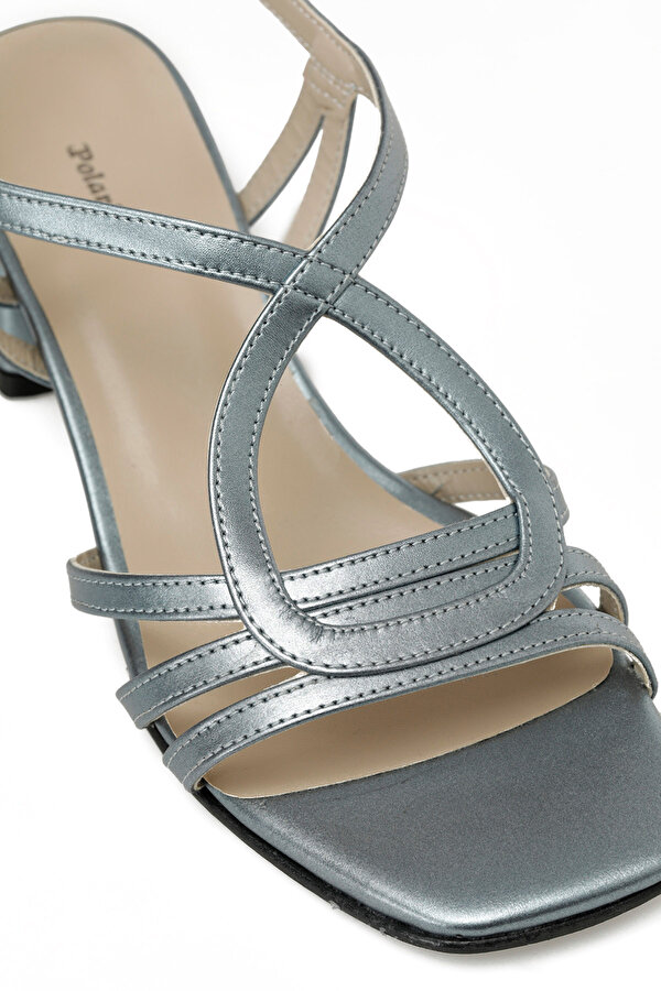 Polaris 325077.Z 5FX Mavi Kadın Topuklu Sandalet