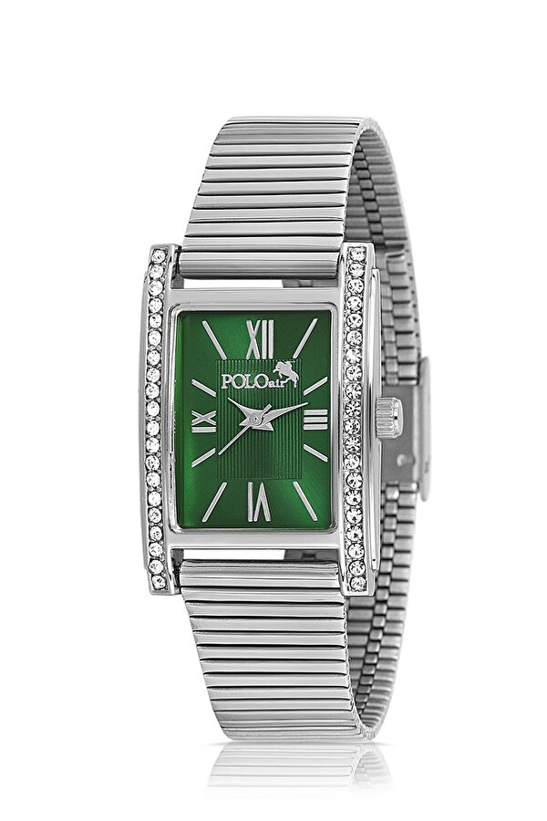 Polo Air Vintage Kadın Kol Saati Ve 55 ml Parfüm Seti Hediyelik Kutsunda Kombin Gümüş Yeşil Renk ST-2130S5