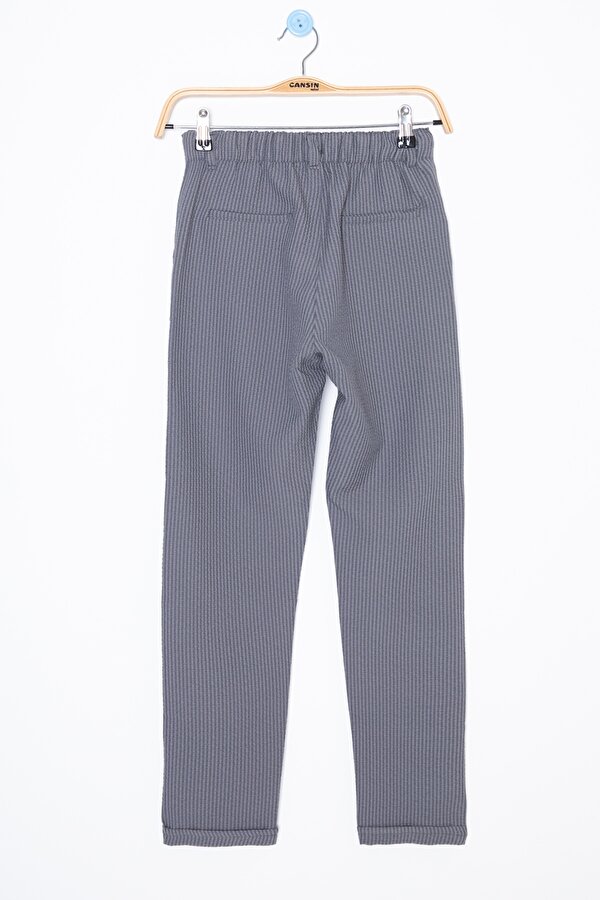Cansın Mini Füme Beli Bağcıklı Duble Paça Erkek Çocuk Jogger Pantolon 20039