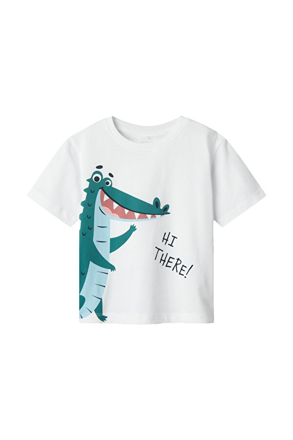 Name It NMMHELGE SS NREG TOP PB Beyaz Erkek Çocuk Kısa Kol T-Shirt