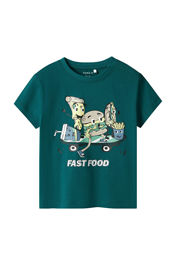 Name It NMMDELLAN NREG SS TOP BOX Yeşil Erkek Çocuk Kısa Kol T-Shirt