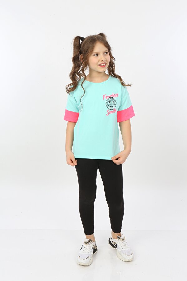 Toontoy Kids Toontoy Kız Çocuk Fearless Smile Baskılı Tişört