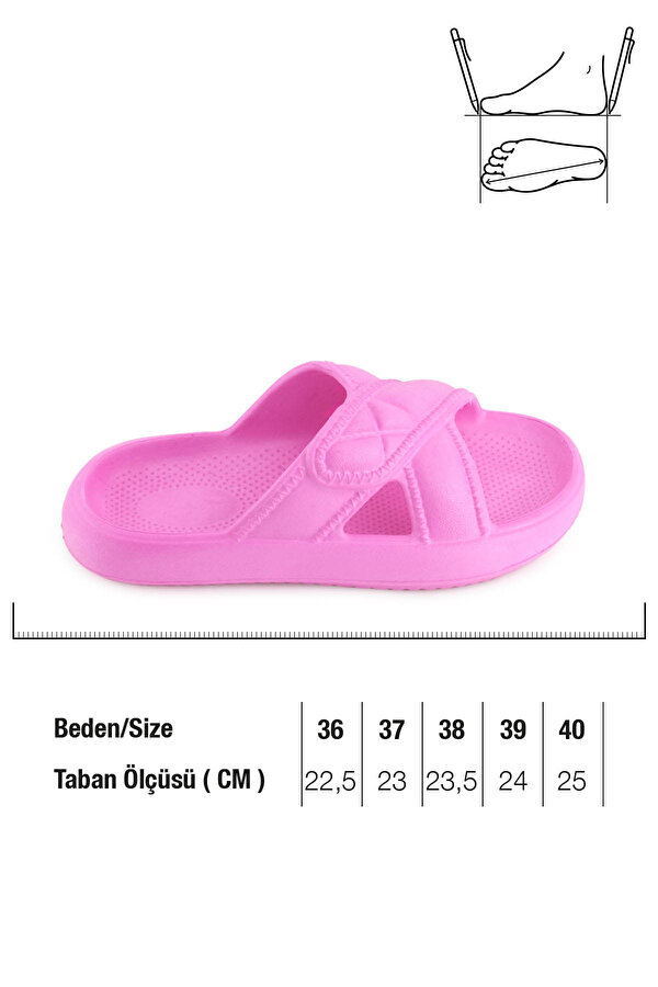 GEZER Kadın Yazlık Eva Islak Zemine Uygun Ev Bahçe Banyo Terlik