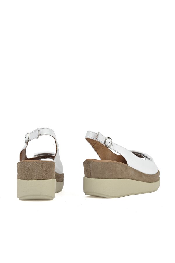 Ziya Kadın Hakiki Deri Topuklu Sandalet 151992Z21010S Beyaz