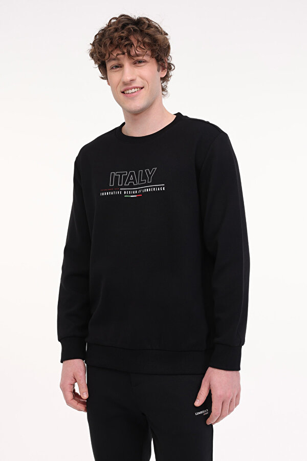 Lumberjack ML RENATO 16ITL413 5FX Siyah Erkek Sweatshirt