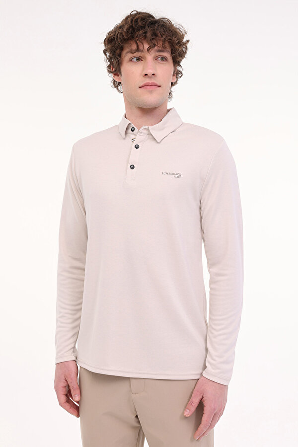 Lumberjack ML LUKE 15ITL1080 5FX Bej Erkek Uzun Kol T-Shirt