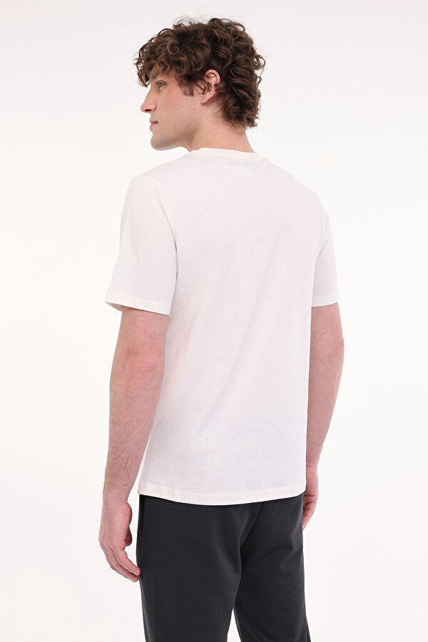 Lotto M-SOKRATES TEE 5FX Ekru Erkek Kısa Kol T-Shirt